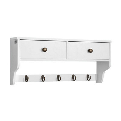 Sobuy Frg178-W, Wall Coat Rack Wall Display Storage Unit,white,w60Xd14.5Xh26.7 - image 1