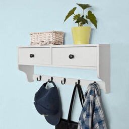 Sobuy Frg178-W, Wall Coat Rack Wall Display Storage Unit,white,w60Xd14.5Xh26.7 - thumbnail 8