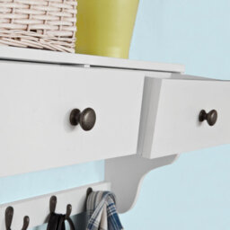 Sobuy Frg178-W, Wall Coat Rack Wall Display Storage Unit,white,w60Xd14.5Xh26.7 - thumbnail 6