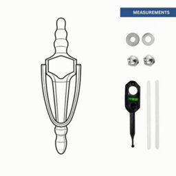 "UAP Limited Share Uap Slimline Victorian Urn 8"" Stainless Steel Door Knocker With Spyhole And Hidden Fixing In Mirror Polished Silver Finish" - thumbnail 6