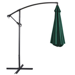 Yaheetech Dark Green 3M Patio Offset Umbrella Outdoor Parasol With Crank - thumbnail 9