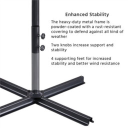 Yaheetech Dark Green 3M Patio Offset Umbrella Outdoor Parasol With Crank - thumbnail 5
