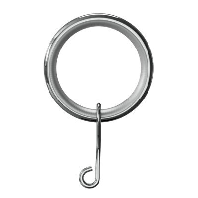 GoodHome Olympe Chrome Effect Grey Curtain Ring, Pack Of 10 Compatibility- 16/19mm Curtain Pole - image 1