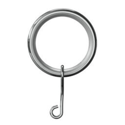 GoodHome Olympe Chrome Effect Grey Curtain Ring, Pack Of 10 Compatibility- 16/19mm Curtain Pole - thumbnail 1
