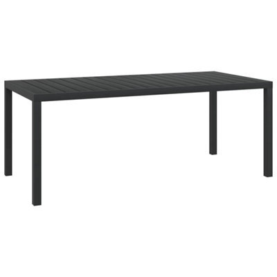Berkfield Garden Table Black 185X90X74 Cm Aluminium And Wpc - image 1