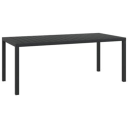 Berkfield Garden Table Black 185X90X74 Cm Aluminium And Wpc - thumbnail 1