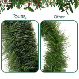 Geezy 9Ft Christmas Garland Xmas Decor For Stairs Door Fireplace Indoor Outdoor Wreath - thumbnail 2