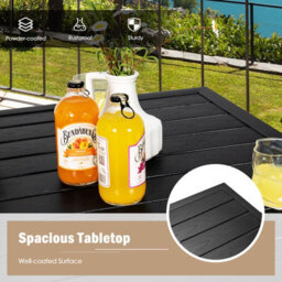 Costway 5 Pieces Garden Bar Table Chairs Set Patio Rattan Bistro Set W/ Soft Cushions - thumbnail 6