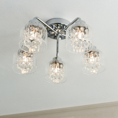 Pagazzi Lighting Pagazzi Yarrow 5 Light Polished Chrome Semi Flush Ceiling Light - image 1