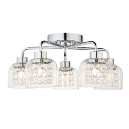 Pagazzi Lighting Pagazzi Yarrow 5 Light Polished Chrome Semi Flush Ceiling Light - thumbnail 6