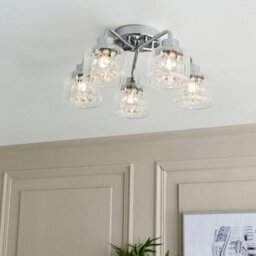 Pagazzi Lighting Pagazzi Yarrow 5 Light Polished Chrome Semi Flush Ceiling Light - thumbnail 3