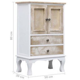 Vidaxl Drawer Cabinet White 50X30X80 Cm Wood - thumbnail 3