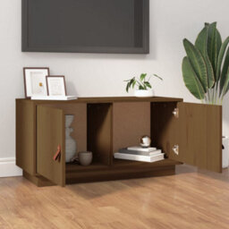 Berkfield Tv Cabinet Honey Brown 80X34X40 Cm Solid Wood Pine - thumbnail 3
