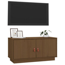 Berkfield Tv Cabinet Honey Brown 80X34X40 Cm Solid Wood Pine - thumbnail 4
