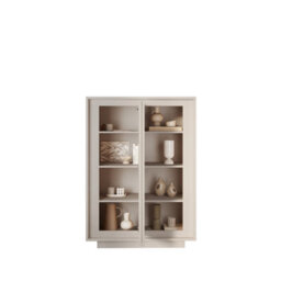 FurniComp LTD Furnicomp Berlin 2 Door 106Cm Cashmere Highboard/tall Sideboard - thumbnail 3