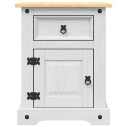 Berkfield Rustic Bedside Cabinet Mexican Pine Corona Range White 53X39X67 Cm - thumbnail 3