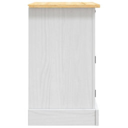 Berkfield Rustic Bedside Cabinet Mexican Pine Corona Range White 53X39X67 Cm - thumbnail 4