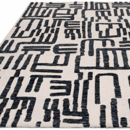 Modern Easy To Clean Black Abstract Rug For Living Room Dining Room & Bedroom-120Cm X 170Cm - thumbnail 2