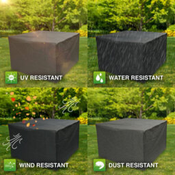 Woodside Heavy Duty Waterproof Garden Rattan Cube Set Cover Grey 120X120X74Cm - thumbnail 5