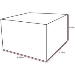 Woodside Heavy Duty Waterproof Garden Rattan Cube Set Cover Grey 120X120X74Cm - thumbnail 3