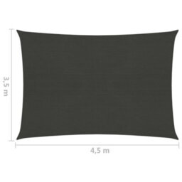 Berkfield Sunshade Sail 160 G/m2 Anthracite 3.5X4.5 M Hdpe - thumbnail 6