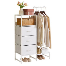Fabric Chest Of Drawers Bedroom, Cabinet With White
