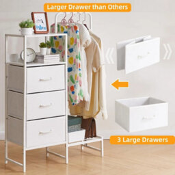 Fabric Chest Of Drawers Bedroom, Cabinet With White - thumbnail 4