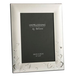 Juliana Impressions Two Tone Silver Plated Photo Frame 8' X 10' - Hearts - thumbnail 2