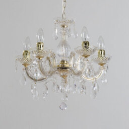 Litecraft Marie Therese Brass 5 Light Chandelier - thumbnail 4