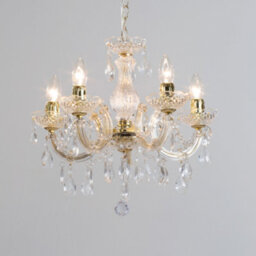 Litecraft Marie Therese Brass 5 Light Chandelier - thumbnail 3