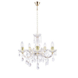 Litecraft Marie Therese Brass 5 Light Chandelier - thumbnail 6