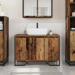 Berkfield Bathroom Sink Cabinet Old Wood 91X35X60 Cm Engineered Wood - thumbnail 1