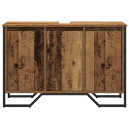 Berkfield Bathroom Sink Cabinet Old Wood 91X35X60 Cm Engineered Wood - thumbnail 5