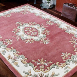 Rose Traditional Handmade Wool Floral Bordered Rug For Living Room And Bedroom-120Cm X 180Cm - thumbnail 2