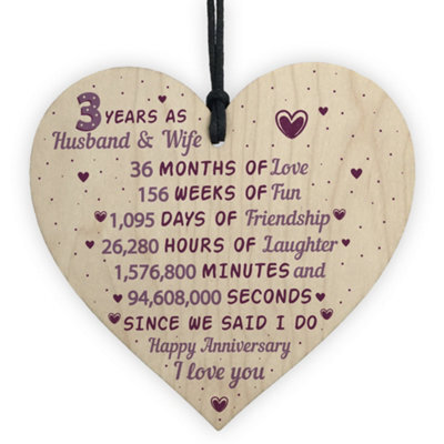Red Ocean 3Rd Wedding Anniversary Gift Wooden Heart Leather Third Wedding Anniversary Gift - image 1
