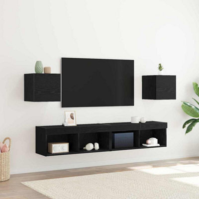 Berkfield Wall Mounted Tv Cabinets 2 Pcs Black Oak 30.5X30X30 Cm - image 1