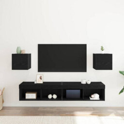 Berkfield Wall Mounted Tv Cabinets 2 Pcs Black Oak 30.5X30X30 Cm - thumbnail 4