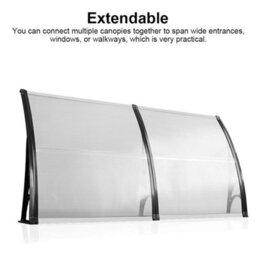120X80Cm Black Door Canopy Awning Outdoor Window Porch Rain Cover - thumbnail 4