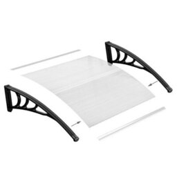 120X80Cm Black Door Canopy Awning Outdoor Window Porch Rain Cover - thumbnail 3