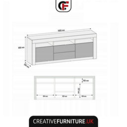 Shine Tv Unit 160Cm Oak & Black Matt Doors And Led Lighting - Creative Furniture - thumbnail 4