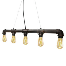 Long Life Lamps Company Vintage Industrial Waterpipe Ceiling Light Rustic Copper Metal Water Pipe Steampunk M0023P - thumbnail 1