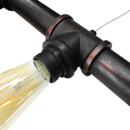 Long Life Lamps Company Vintage Industrial Waterpipe Ceiling Light Rustic Copper Metal Water Pipe Steampunk M0023P - thumbnail 5