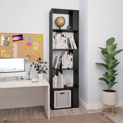 Berkfield Book Cabinet/room Divider Black 45X24X159 Cm Engineered Wood - image 1