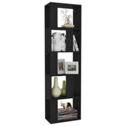 Berkfield Book Cabinet/room Divider Black 45X24X159 Cm Engineered Wood - thumbnail 3