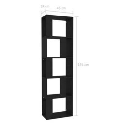 Berkfield Book Cabinet/room Divider Black 45X24X159 Cm Engineered Wood - thumbnail 7