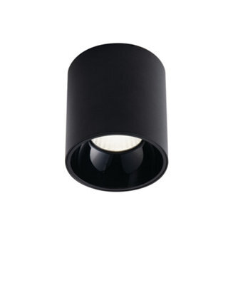 Luminosa Lighting Luminosa Mig Led Round Surface Mounted Anti-Glare Downlight, Black, 4000K