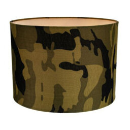 Happy Homewares Stylish Green And Black Army Camouflage Drum 10 Lampshade For Table Or Pendant - thumbnail 2