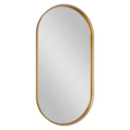 GoodHome Tisa Gold Effect Oval Wall-Mounted Bathroom Mirror (H)80Cm (W)40Cm