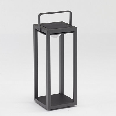 Luxor Large Floor Outdoor And Indoor Solar Lantern In Charcoal - image 1