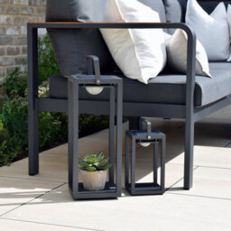 Luxor Large Floor Outdoor And Indoor Solar Lantern In Charcoal - thumbnail 2